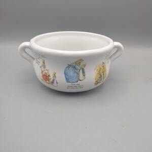 Beatrix Potter 1999 Peter Rabbit two handled soup bowl Teleflora